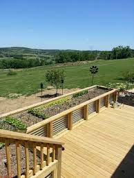 Raised Bed Garden Attached To My Deck Very Easy To Maintain Garden Beds Raised Garden Beds Cottage Backyard