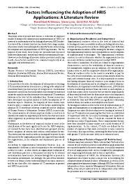 Normally, our team will track the evaluation of customers on relevant products. Pdf Factors Influencing The Adoption Of Hris Applications A Literature Review Rahat Shahid Academia Edu