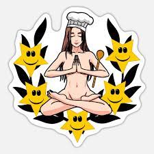 Meditativ Kochkunst nackt Köchin erotisch kochen' Sticker | Spreadshirt