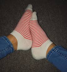 morning sockpattern socksfetish sockselfie strippedsocks whitesocks redstrips anklesocks sugarbaby sockworship cute socks crazy socks leggings funny