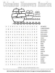 Columbus Day Wordsearch Christopher Columbus Worksheets Word Find Columbus