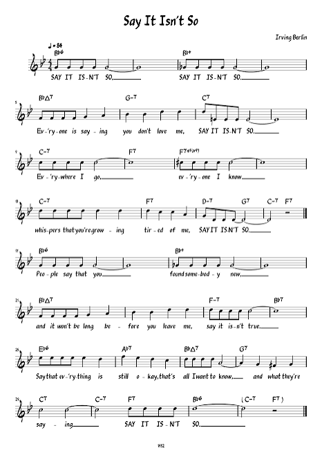 Say It Isn't So (Lead sheet with lyrics ) Sheet Music with Chords for  Vocals (Solo) | MuseScore.com