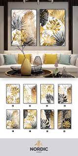 Nordic Tropical Gold Leaves Abstract Wall Art Posters Fine Art Canvas Prints For Modern Office Or Apartm Living Room Pictures Poster Wall Art Abstract Wall Art