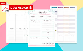Weekly and monthly calendar planners available. Weekly Calendar Templates Download Pdf Print