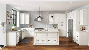Replace the current 08 dark cabinets with allen & roth white shaker cabinets, replacing the brown laminate for quartz, dropping the bar peninsula to a flat, purchasing a new stove and dishwasher. Allen Roth Cabinetry Start Fresh Finish Smart