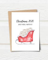 Printable Card Christmas 2020 Card Just Roll With It Funny Etsy In 2020 Funny Christmas Cards Printable Cards Xmas Cards