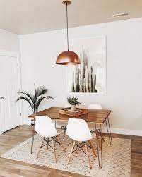 White Bucket Chairs Minimalist Dining Room Decor Dining Room Small Minimalist Dining Room