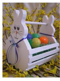 Reserved Listing For Sara Yernberg Only Wooden Easter Bunny Basket Handmade To Order Painted White Decorated Wooden Easter Crafts Easter Wood Crafts Wooden Easter Basket