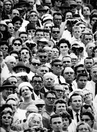 Black And White Crowd Photography John F Kennedy A Face In The Crowd At A College Football Game In Miami Florida 1961 Flip Schulke Photography Photo Black And White Photography