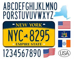 New York State Car License Plate Letters Numbers And Symbols Usa United States