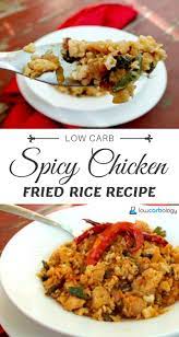 Induction Spicy Chicken Fried Rice Recipe Lowcarb Ology Recipe Asian Recipes Spicy Chicken Fried Rice Recipe Gluten Free Diet Recipes