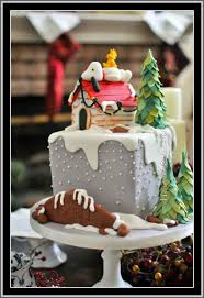 Armed with an apron, and dollops of good cheer, i set down to baking, 'round this time, last year; 30 Excellent Photo Of Snoopy Birthday Cake Birijus Com Snoopy Birthday Cake Winter Cake Christmas Cake