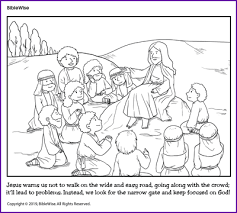 Many people go that way. Coloring Jesus And The Narrow Gate Kids Korner Biblewise