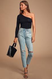 with it black long sleeve one shoulder top shoulder tops outfit outfits with leggings top outfits