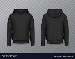 Realistic Men Hoodie Or Black 3d Hoody Sweatshirt With Blank Black Hoodie Template Cumed Org Baju Kaos Pakaian Kaos