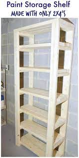 Paint Storage Shelf Made With 2x4s Diy Storage Shelves Diy Storage Diy Garage Storage