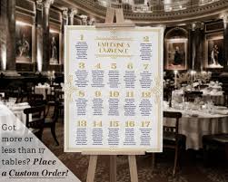 Printable Wedding Table Seating Chart Template Gatsby 1920s