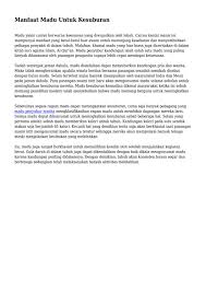 Khasiat madu lebah tidak diketahui ramai walaupun sering dibincangkan dalam topik kesihatan semasa. Manfaat Madu Untuk Kesuburan By Listsehatinc Issuu