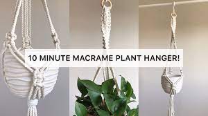 If you choose to add wooden beads, attach a toothpick to the end of each strand using tape. Diy Macrame Plant Hanger 10 Minute Plant Hanger Easy Macrame Plant Hanger 1 Youtube