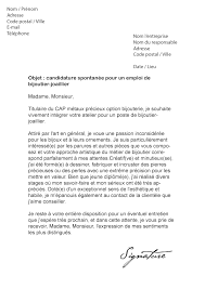 Lettre De Motivation Bijoutier Joaillier Modele De Lettre