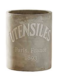 Mud Pie Concrete Utensils Crock Gray 4584006 718540272626 Ebay