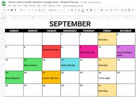 Rotation schedule for work template. How To Make A Monthly Calendar Printable Using Google Sheets Online Tool Similar To Excel All About Planners