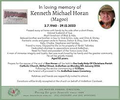 For those unable to attend in person, Ken's family invite you to view the  service via Livestream at the following link:  https://www.thestreamingguys.com.au/production/funeral-service-kenneth-michael-horan/