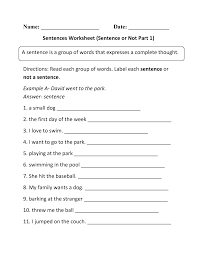 sentence worksheet for grade 2 name date sentences worksheet studocu
