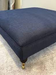 Navy blue foldable storage bench/footrest/coffee table ottoman. Deep Navy Blue Footstool Bespoke Coffee Table Ottoman Etsy In 2021 Upholstered Coffee Tables Fabric Coffee Table Upholstered Ottoman