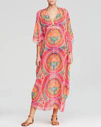 Mara Hoffman Supernova Red Dashiki Chiffon Swim Cover Up Caftan Maxi Dress Women Bloomingdale S
