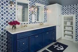 Ideas for remodeling a bathroom with shades of blue! Cobalt Blue Bathroom Vanity Design Ideas