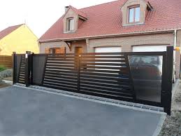 Coulissant Sur Rail En Grande Largeur Fabrication En Aluminium Soude Avec Portillon Aligne Portail Aluminium Portillon Portail Alu