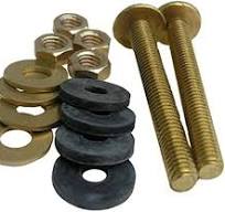 LASCO 04-3675 Toilet Tank to Bowl Solid Brass 3/8-Inch by 3-1/8-Inch Heavy Duty Bolts with Rubber and Brass Washers and Hex Nuts