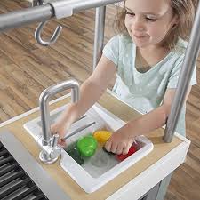 Invite your friends over for a party with the uptown urban wood kitchen and island by step2. Step2 Uptown Urban Wood Kitchen Island Wood Kids Kitchen Playset 10 Pc Toy Cookware Set Included Pricepulse