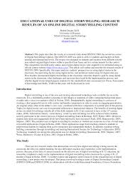 Engaging children in oral storytelling (without the use of a printed book) is also an effective teaching practice for oral language development. Pdf Educational Use Of Digital Storytelling Research Results Of An Online Digital Storytelling Contest