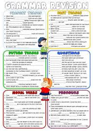 Grammar Revision Present Past Future Tenses Questions Modal Verbs Pronouns Teaching English Grammar English Grammar Worksheets Learn English
