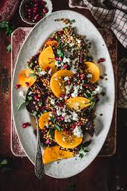 Der klassiker mit roter bete. Tolles Low Carb Rezept Fur Einen Linsen Salat Mit Kaki Und Roter Bete