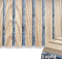 Adeqo Akupanel - akoestische panelen - Rustiek Eiken grijs vilt - 260 x 60  cm - 3 zijdig