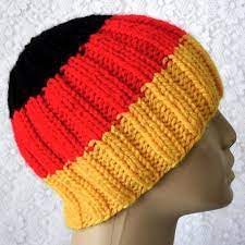 Unisex Gold Red Black Striped Beanie Hat Ribbed Beanie Hat Etsy Beanie Hats For Women Beanie Hats Black And Red