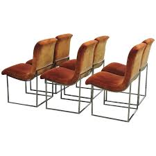 Six Milo Baughman Chrome Scoop Dining Chairs For Thayer Coggin Dining Chairs Chair Dining Chair Design
