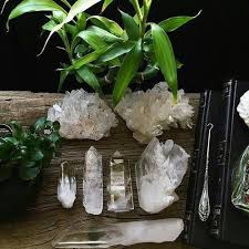 Clear Quartz Crystals And Plants Crystals Energy Crystals Stones And Crystals