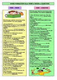 Word Formation From Verb To Noun Or Adjective Word Formation Nouns Verbs Adjectives Nouns