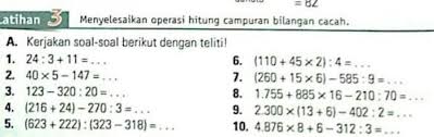 Operasi Hitung Bilangan Cacah Brainly Co Id