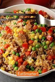 Gesundes Mittagessen Reis Hackfleisch Pfanne Eat Smarter Beverly Recettesvegetaliennes En 2020 Recettes Diner Recettes Saines Et Faciles Repas Sain