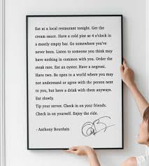Anthony Bourdain Quote Print – Eat at a local restaurant tonight Framed and  Unframed Options – pulpposter.com