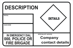 H1560 Hazardous Transport Placard Dangerous Goods Paper Models Signs