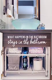 You can create bathroom storage from baskets, plates, and ladders. Under Bathroom Sink Organization Ideas For Small Powder Room Cabinets Blue I Style