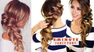 Longer braids can be twisted into updo styles for a classy prom or wedding hair style. 2 Minute Fancy Pony Braid Hairstyle Easy School Hairstyles Youtube