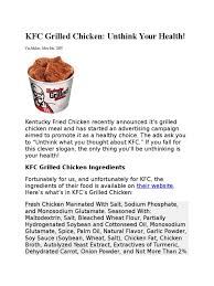 Restaurants in malaysia, contact details, opening hours, maps and gps directions to kfc kuala kangsar. Kfc Grilled Chicken Soybean Salt