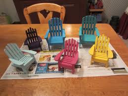 Painted Mini Beach Chairs Craft Stick Crafts Diy Dollhouse Furniture Miniature Crafts